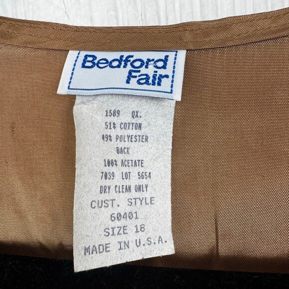 Bedford Fair Vintage Vest Waistcoat Floral Tapestry Size 18 Made in USA Brown - Picture 2 of 8